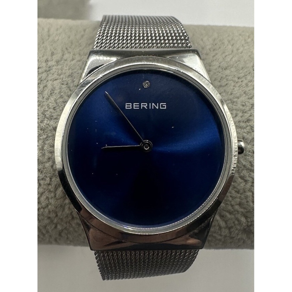 Bering Ladies Watch Wristwatch New Battery Blue Dial‎ 12130-007 Mesh Band Y